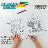 Libro Para Colorear Pintar Educativo Con Stickers Diseños Surtidos