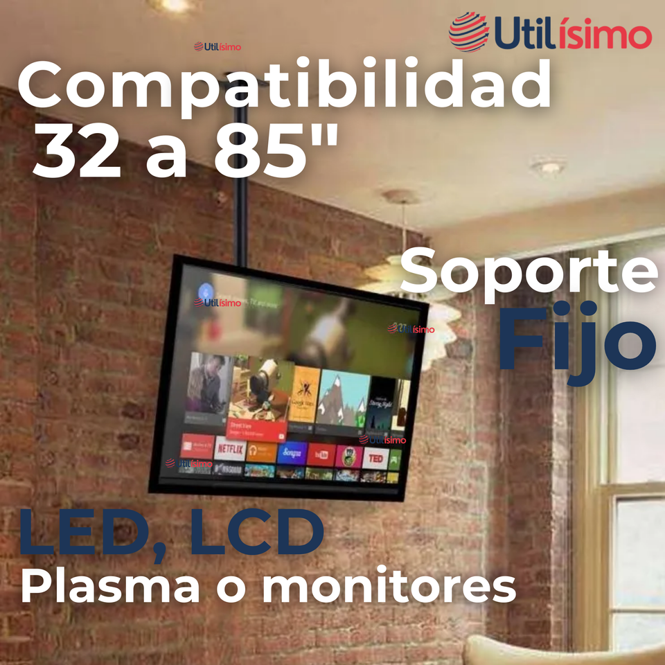 Soporte TV Pared Techo Ajustable 68Kg 32 a 85 Pulgadas 32 40 43 50 55 60 65 70 75 77 80 82 85