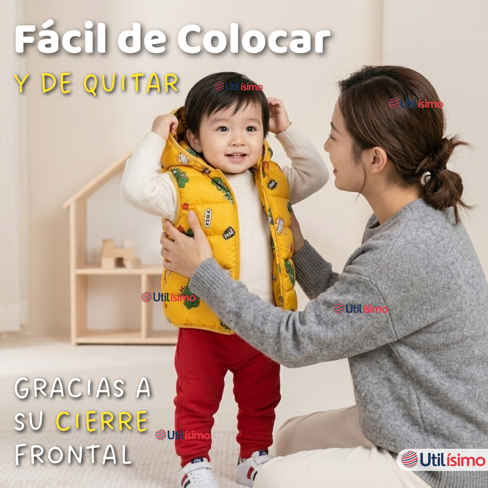 Parka Con Capucha Sin Manga Bebe Niño Infantil