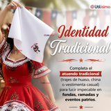 Pack 3 Pañuelos Baile Cueca 45cm Bordado Pareja Bailando Algodón Fiestas Patrias