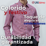 Camisa Huaso Cuadrillé Cuadro Manga Larga 100% Algodón Azul Rojo Casual