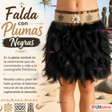 Traje Pascuense Típico Negro Con Plumas 3 Piezas Niña Rapa Nui Fiestas Patrias