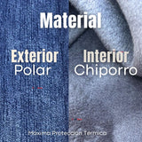 Calza Polar Con Chiporro Palazzo Mujer Elasticada Térmica Azul Jeans