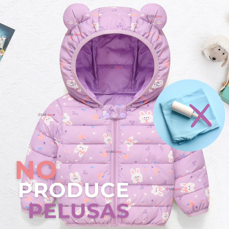 Parka Térmica Con Capucha Y Orejitas Estampado Conejito Niña