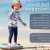 Traje de Baño Manga Larga Pantalón Largo 2 Piezas Corte Split Niño 3 a 9 años White Whale