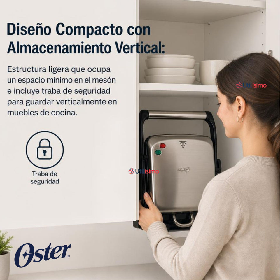 Plancha panini Oster® Antiadherente compacta CKSTPA2880
