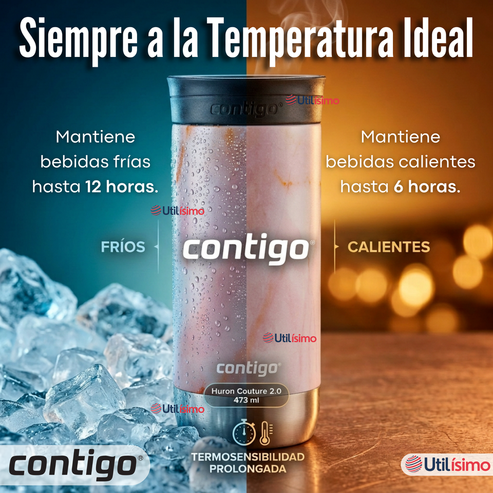 Vaso Térmico Contigo® Mug Huron Rose Quartz 473 ML Tecnología SNAPSEAL™