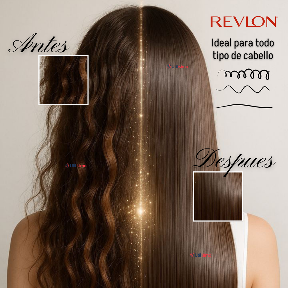 Plancha Alisadora De Cabello Revlon Placas Dobles Cerámica De Cobre RVST2204 Alaciadora Negra