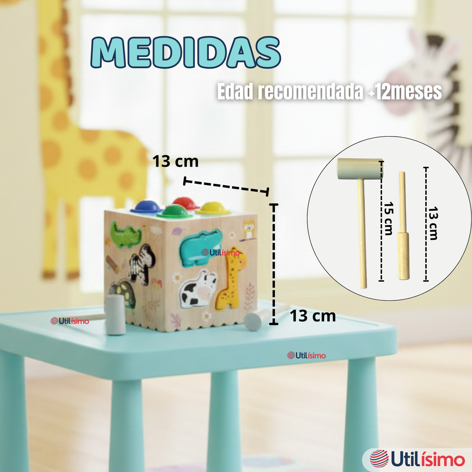 Cubo Didáctico Montessori Niño o Niña Juguete Multifuncional Madera Bebe Infantil