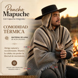Poncho Mapuche Lana Alpaca Con Capucha Unisex Fiestas Patrias