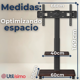 Soporte TV Premium Portátil Con Ruedas 45Kg 26 a 75 Pulgadas 26 32 40 43 50 55 60 65 70 75