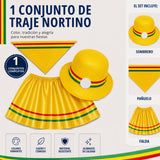 Traje Nortino Niña 3 Piezas Amarillo Baile Típico Fiestas Patrias