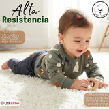 Conjunto 2 Piezas Buzo Pantalón Y Polerón De Algodón Verde Animales Bebé Niño