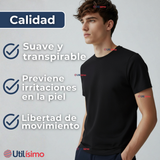 Polera Camiseta 100% Algodón Premium Manga Corta Básico Negro Hombre