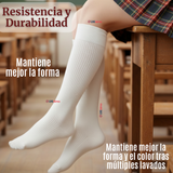 Calcetín Escolar Largo Acrílico Blanco Niñas Juvenil