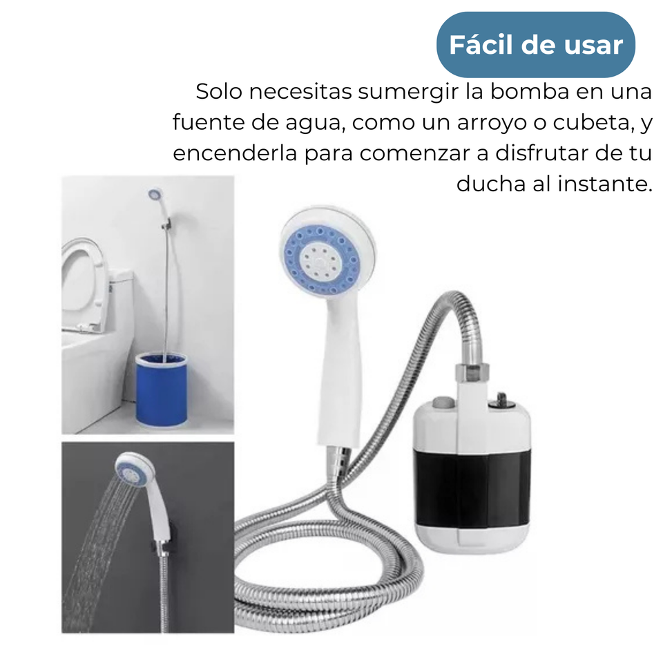 Ducha Portátil Recargable USB Camping Exteriores Ducha Al Aire Libre