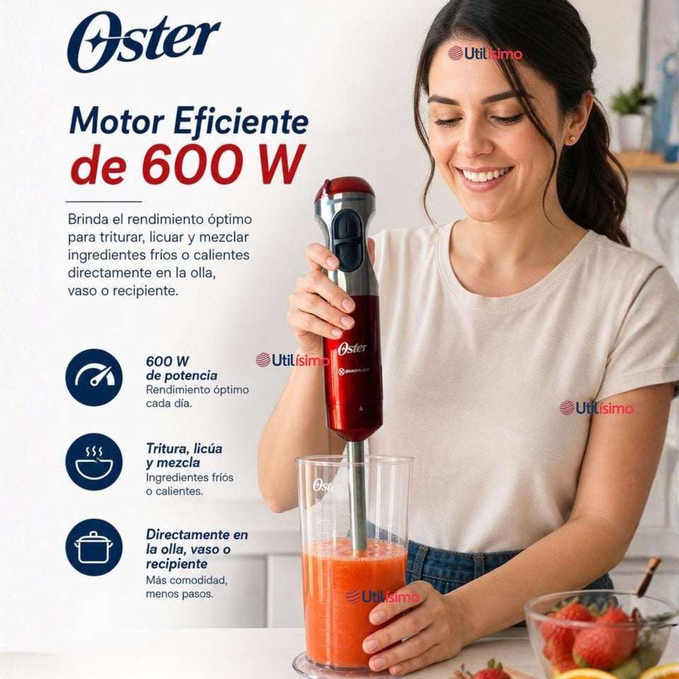 Batidora de inmersión Oster® con cuchilla Quad FPSTHB5102R