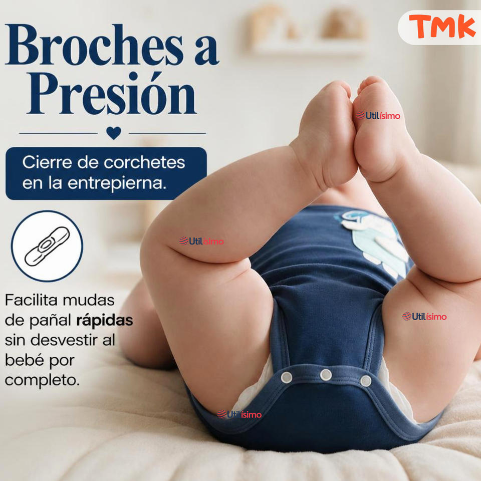 Pack 5 Bodys Manga Corta %100 Algodón Tedmimak Niño Playful Pups