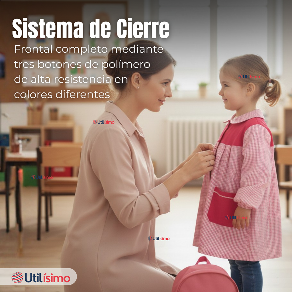 Delantal Párvulo Niña Cotona Escolar Colegio