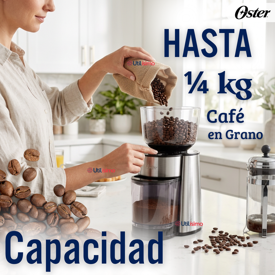 Oster® Molinillo de Café, Accesorio, Con 18 Ajustes De Grosor, Incluye Accesorios, BVSTBMH23