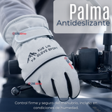 Guantes Para Moto Impermeables Gris Touchscreen Antideslizantes Térmicos