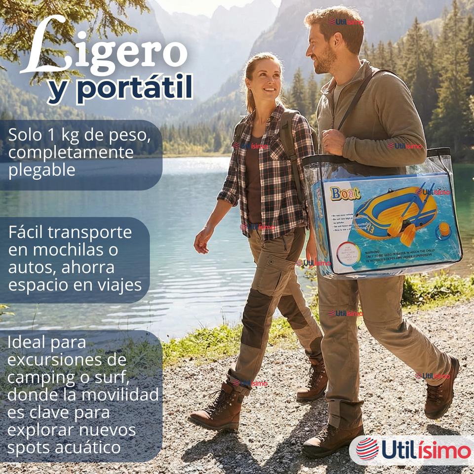 Bote Inflable Kayak + Remos + Bombín + Parches Capacidad 160kg 183x93cm
