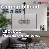Soporte TV Techo Pared Ajustable 55Kg 26 a 55 Pulgadas 26 27 28 29 32 37 39 40 42 43 46 47 48 49 50 51 52 55