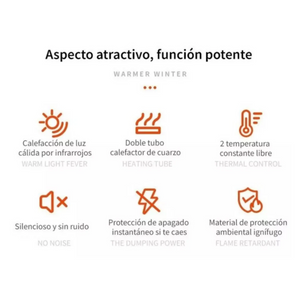 Calefactor Estufa Halógeno 800w Bajo Consumo Oficina