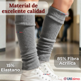 Pack 6 Polainas Escolares Invierno Abrigadoras Niña Gris Acrílico