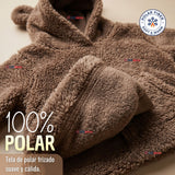 Buzo Polerón Conjunto Polar Niño Unicolor Café Oscuro