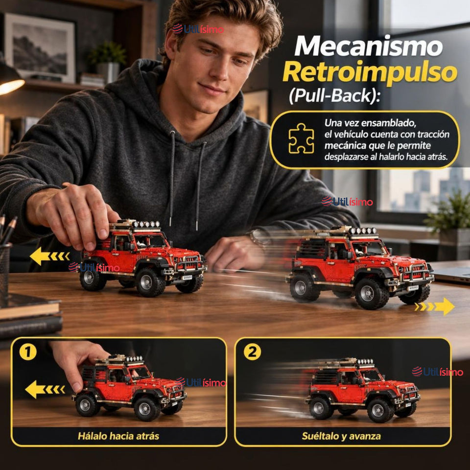 Puzzle 3D Jeep 4x4 Color Surtido de Madera 132 Piezas Juguete Armable