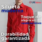 Camisa Casual De Vestir Manga Larga Cuello Americano 100% Algodón Rojo