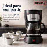 Cafetera Thomas Th-130 Capacitad 750 ML 800W Jarra De Vidrio