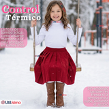 Pack 3 Poleras Camisetas Bambú Blancas Cuello Beatle Primera Capa Manga Larga Niña