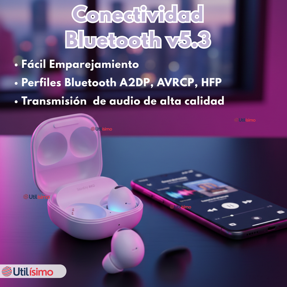 Audifonos Inalámbricos Bluetooth 5.3 Genérico Color Blanco