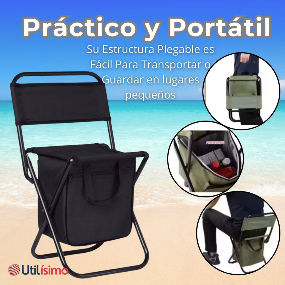 Silla Plegable Con Bolso Portátil Camping Pesca Playa Colores Surtidos