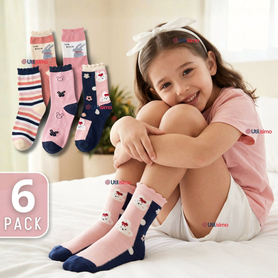 Pack 6 Pares Calcetines Niña Toalla Térmicos Suaves