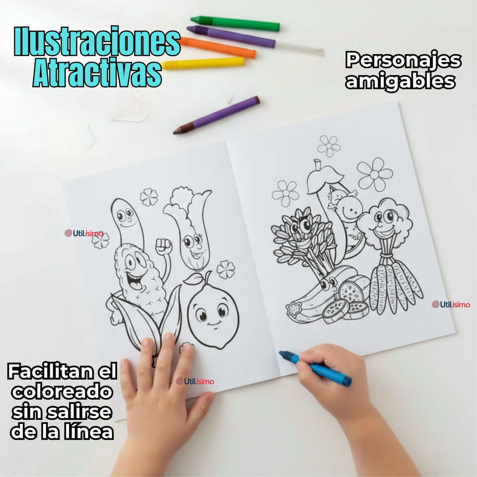 Pack 3 Libros Para Colorear Pintar Educativo Con Stickers Diseños Surtidos