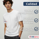 Polera Camiseta 150g Manga Corta 100% Algodón Textura Suave Blanco Hombre