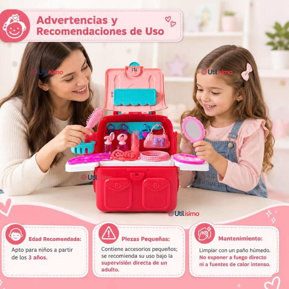 Mochila 2 En 1 Set De Belleza Juguete Infantil Niña