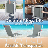 Pack 2 Sillas Plegables Portátil Playa Camping Picnic Colores Surtidos
