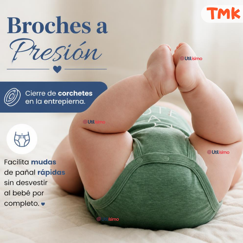 Pack 5 Bodys Manga Corta %100 Algodón Tedmimak Niño Little Adventurer