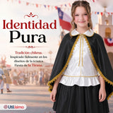 Traje Tirana Diablada Negro 3 Piezas Niña Baile Típico Fiestas Patrias