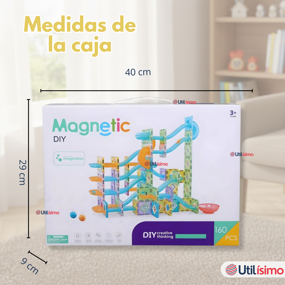Pista Armable Lego Magnético de 160 Piezas para niños