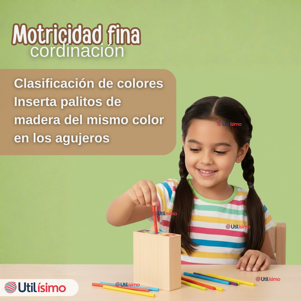 Juego de Mesa Funcional 49 Piezas Montessori Juguete Niño Niña Madera Original