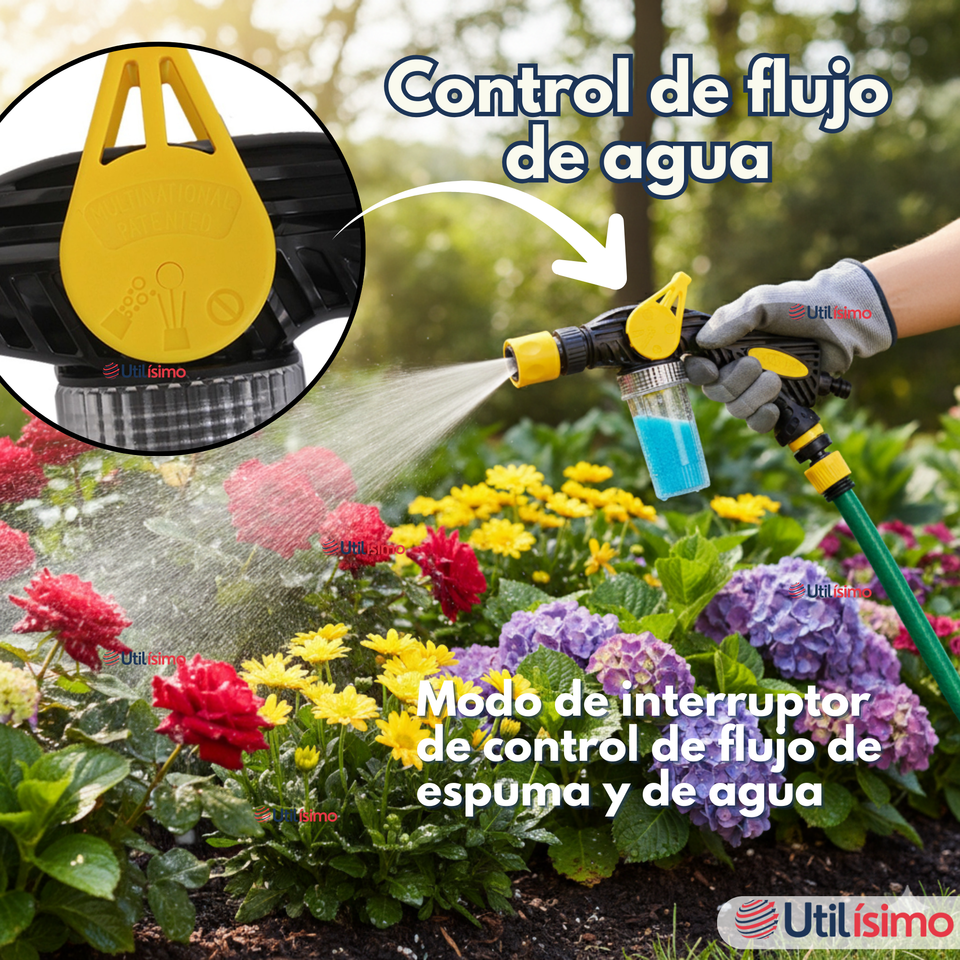 Pistola de Riego con Dispensador Pulverizador de Espuma