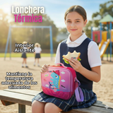 Mochila Escolar Con Ruedas + Estuche + Lonchera Poliéster Niña