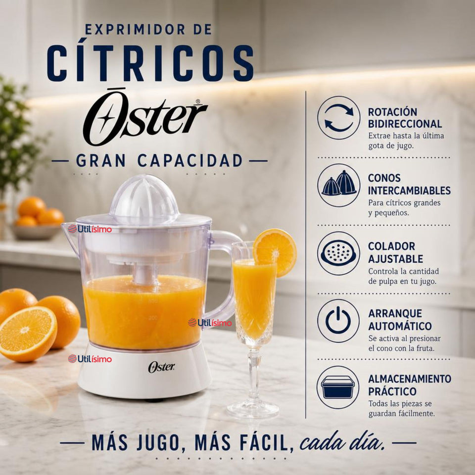 Exprimidor De Cítricos Oster® Blanco Rotación Bidireccional FPSTJU407W