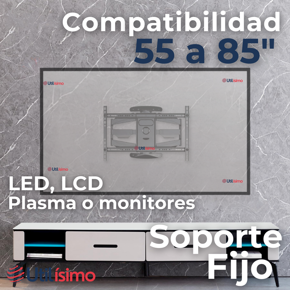 Soporte TV Pared Ajustable 68Kg 55 a 85 Pulgadas 55 60 65 70 75 77 80 82 85