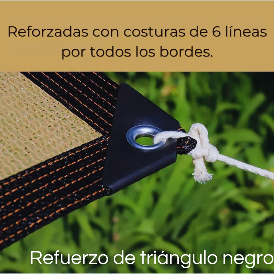 Malla Sombreadora Toldo Vela Rectangular 4x6m Hdpe Beige Protección UV